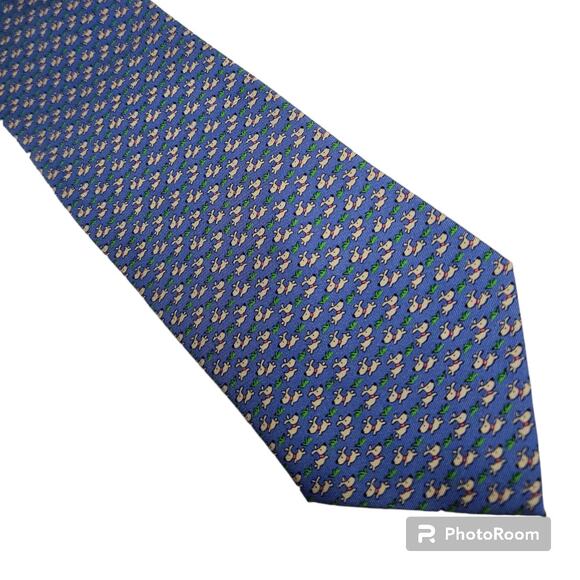 Jos. A. Bank Executive collection blue tie with white dog silk tie - Picture 1 of 6